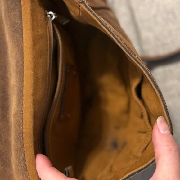 Patricia Nash Isola Flap Saddle Bag Crossbody Whiskey Brown - Picture 8 of 11